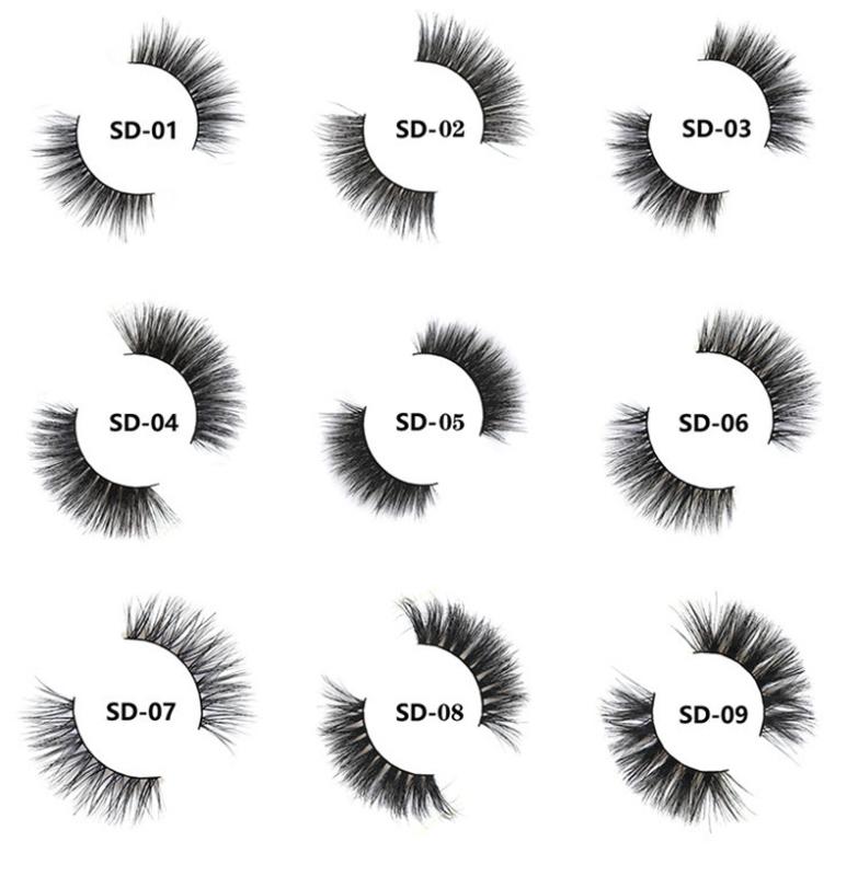 

2020 NEW 9 Styles 1Pairs Mink Hair False Eyelashes Natural/Thick Long Eye Lashes Wispy Makeup Beauty Extension Tools Wimpers