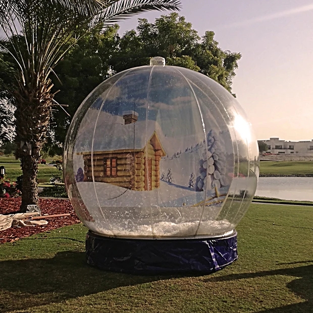 

Fast Delivery Inflatable Snow Globe For Christmas 3m Inflatable Human Snow Globe Photo Booth Christmas Yard Snow Globe With Fan