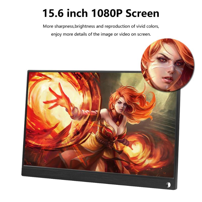 

PORPOISE 15.6-inch Portable Display Narrow Edge Computer Extension USB3.1 Type Ps4 Ps3 Xbox Huawei Phone Display 1080p
