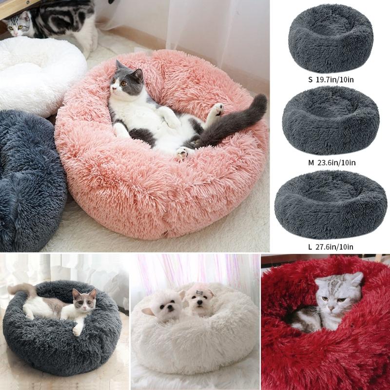 

Cat Puppy Sofa Bed Pet House Dog Bed Pet Round Plush Cat Shape Sleeping Bag Kennel Winter Warm Beds Cushion