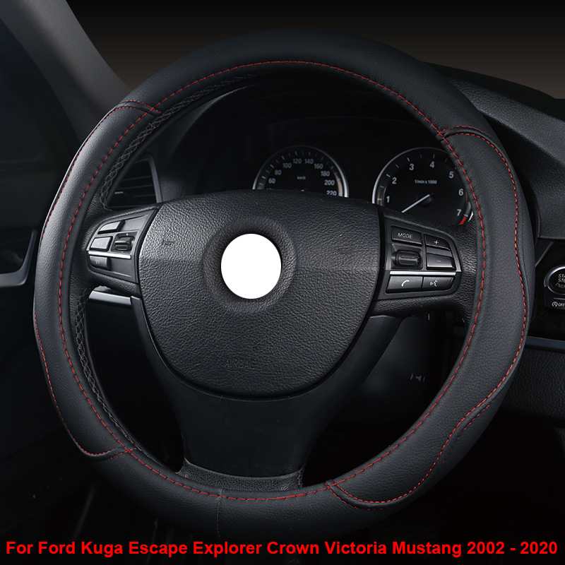 

Car Steering Wheel Cover Wrap For Kuga Escape Explorer Crown Victoria Mustang 2002- 2020 Funda Volante Auto Car Accessories
