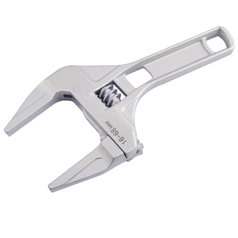 

16-68mm Mini Adjustable Spanner Short Shank Large Openings Wrench Head Depth 55mm for Tube Nut Disassembly Narrow Space Work