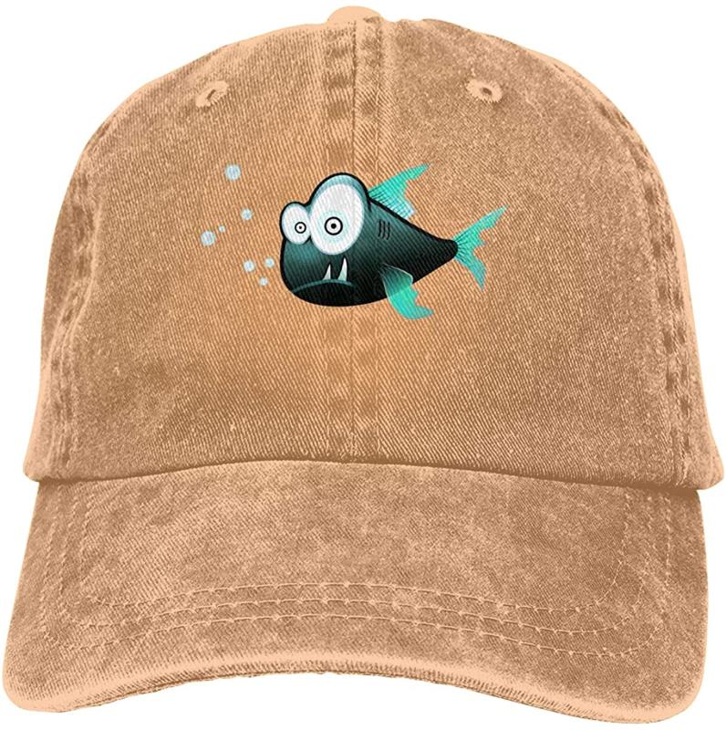 

Fish Unisex Soft Casquette Cap Vintage Adjustable Baseball Caps, Black