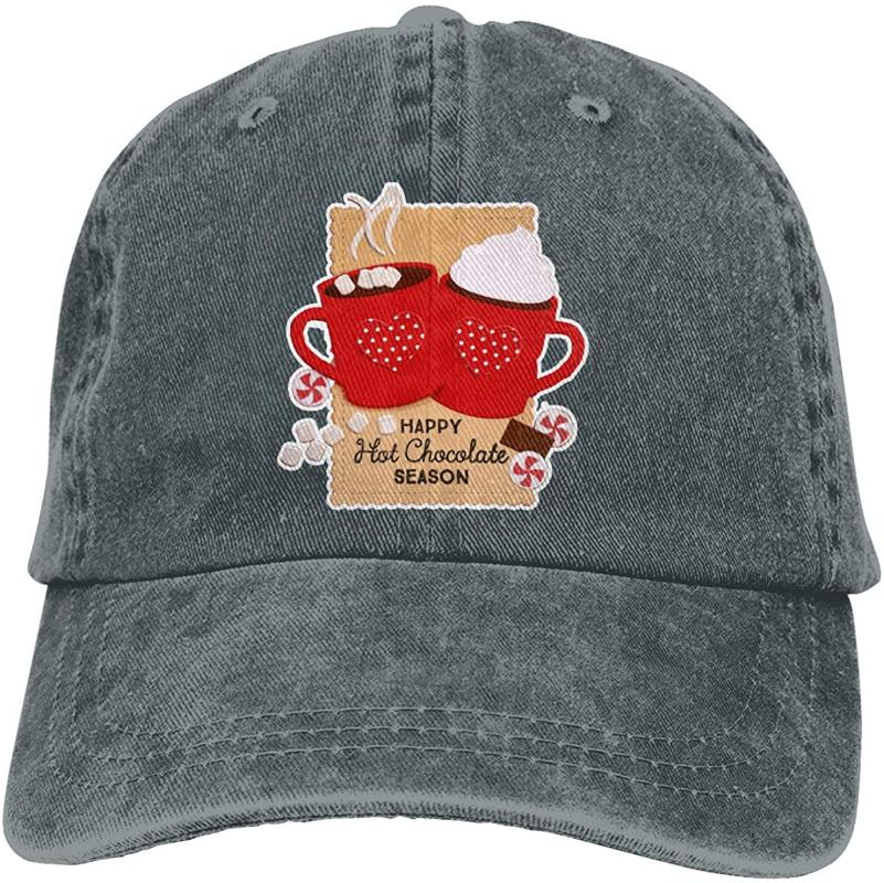 

Hot Cocoa Season Unisex Soft Casquette Cap Vintage Adjustable Baseball Caps, Gray
