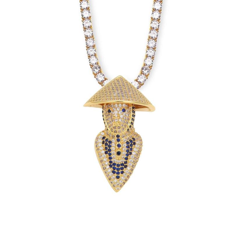 

Hip Hop Japanese Samurai Pendant Micro inlaid zircon ninja accessories men and women tennis necklace jewelry gift