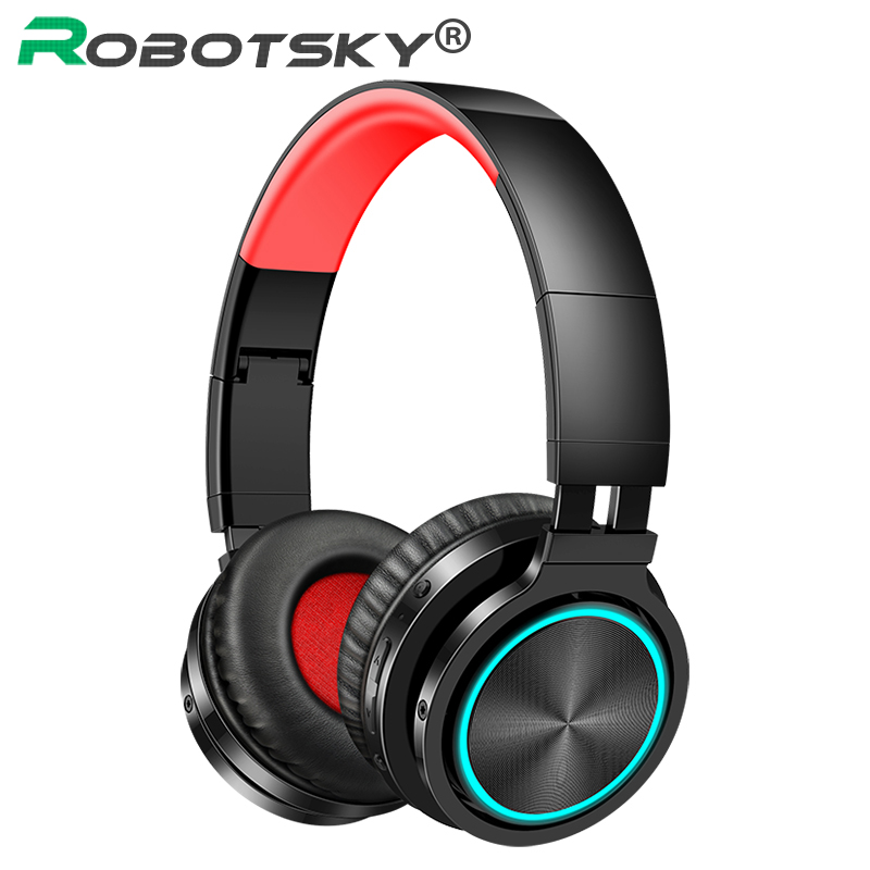 

B12 Wireless Headsets Bluetooth V5.0 Professional Gaming Headphones LED Light HD Stereo Supoort TF Card for PC Smart Phones