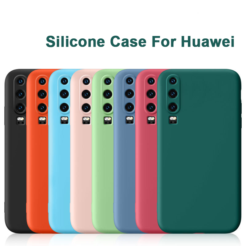 

Silicone Soft Phone Case For Huawei P10 P20 P30 P40 Mate 20 30 Honor 8x 10i 20 Pro 30 Lite Camera Lens Protective Case, Black