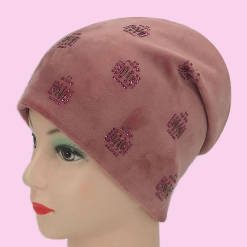 

New fashion women flannel hat, soft and comfortable winter diamond hat, sports warm hat Outdoor, White