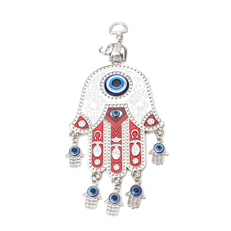 

Evil eye wall hanging Turkey Evil Eye Beads With Hamsa Hand Car Keychain Blue Tassel Charm Wall Hanging Jewel