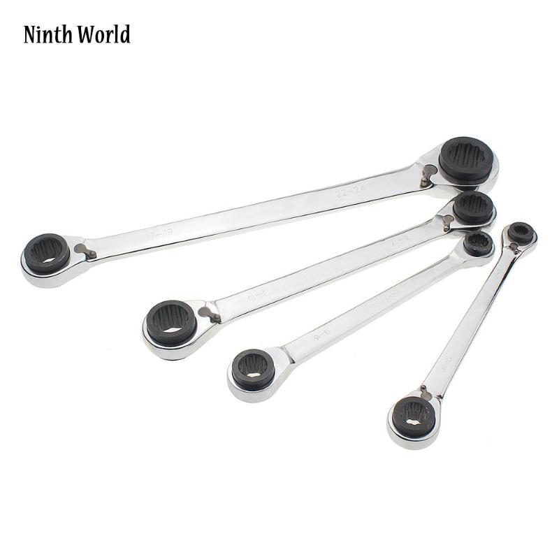 

1Piece Double End Ratchet Wrench 4 In 1 Multi Spanner Wrench 8-10-12-14/9-11-13-15/16-17-18-19/17-19-22-24mm Two-way Hand Tools