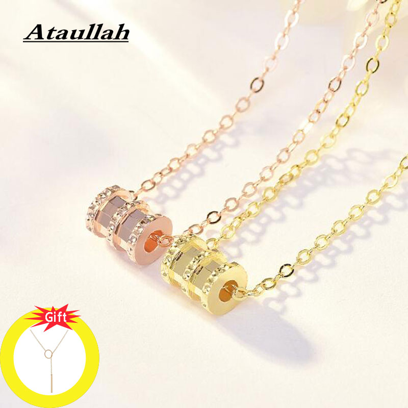 

Ataullah Cylinder Necklace 925 Sterling Silver Necklaces Collar Chain Luxury Jewelry for Woman Girl Birthday Party Gift NW064