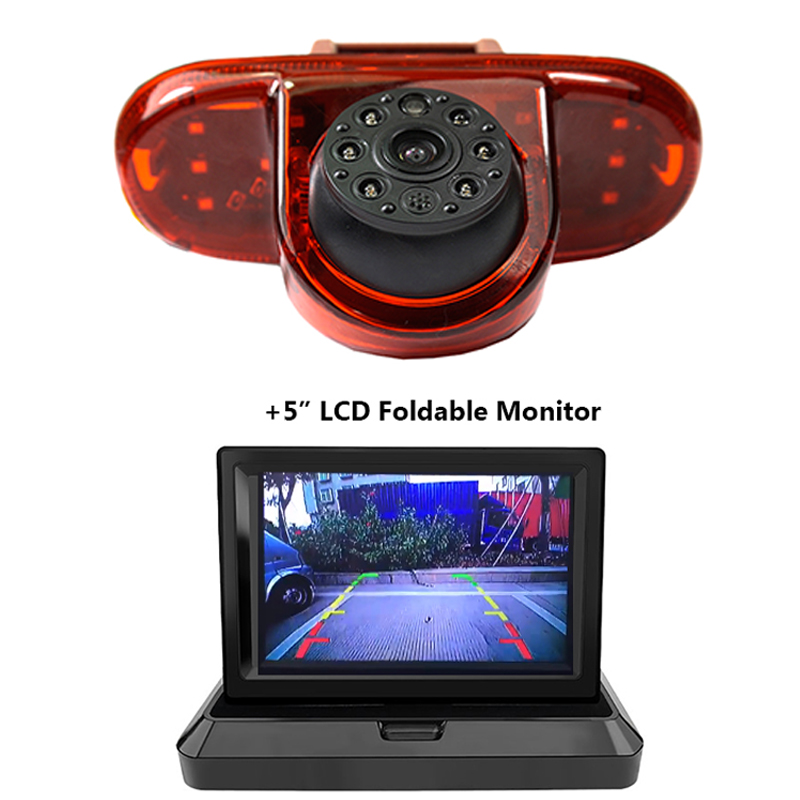 

Vehicle Brake Light Rear View Parking Vauxhall Vivaro Camera for 2001-2014 Trafic Combo & 5inch monitor car