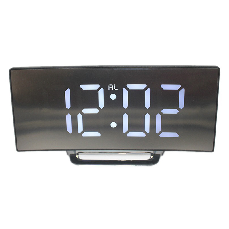 

Display Alarm Clock Mirror Time Snooze Quiet Home Bedroom Desk Decoration