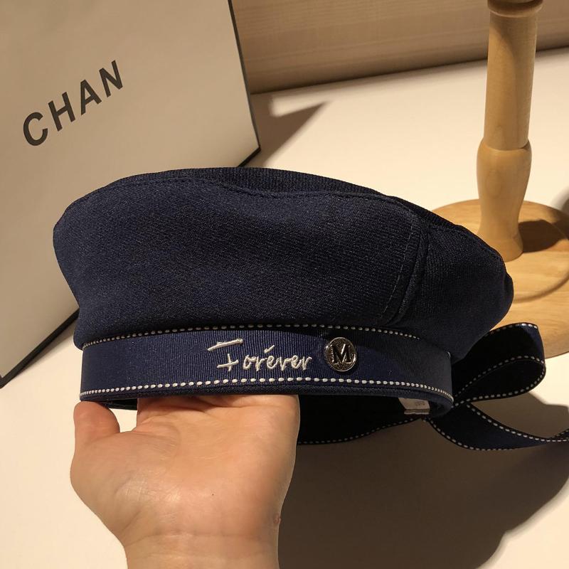 

Cosmicchic 2020 Autumn Woman Hat Fashion Ribbon Bow Beret Letter Embroidery Winter Hats Vintage Male Beret French Hat Navy Cap, White