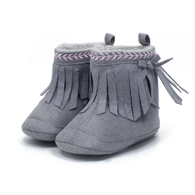 

1 Years Newborn Baby Shoes Unique Tassel Style Design Baby Boots Warm Winter New Hot Sale Toddler Soft Girl Boots, Brown
