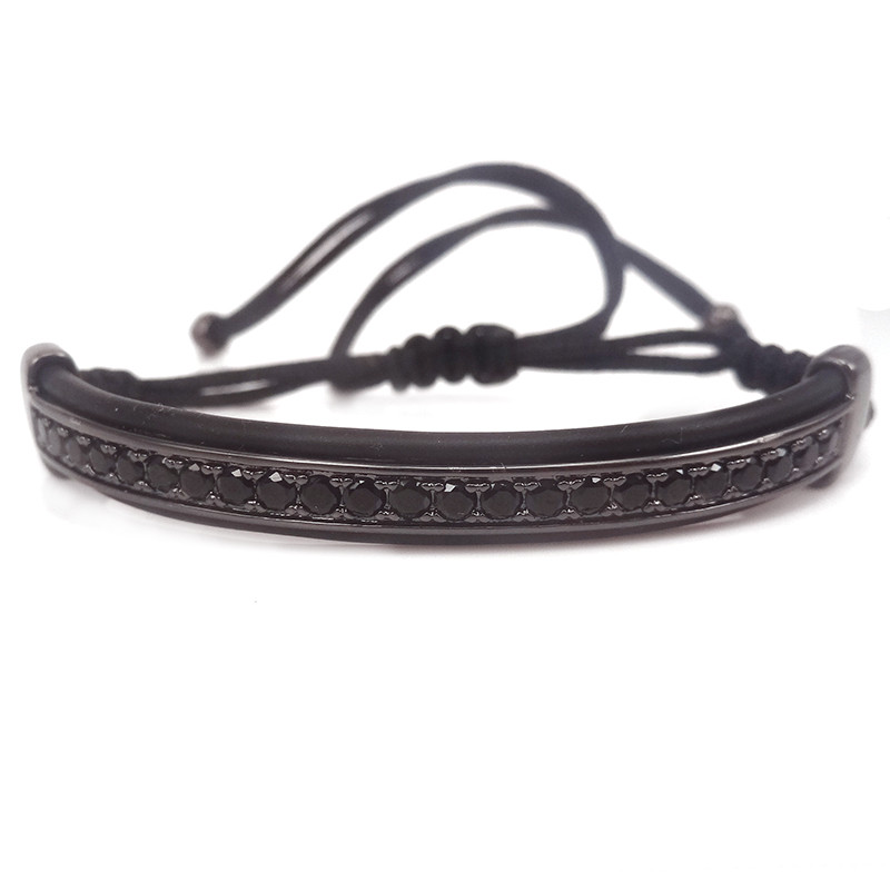 

NEW Brand Jewelry men's bracelets PVC leather Watch Protecting Riviere Bangles Black Macrame Bracelet man creative Boutique