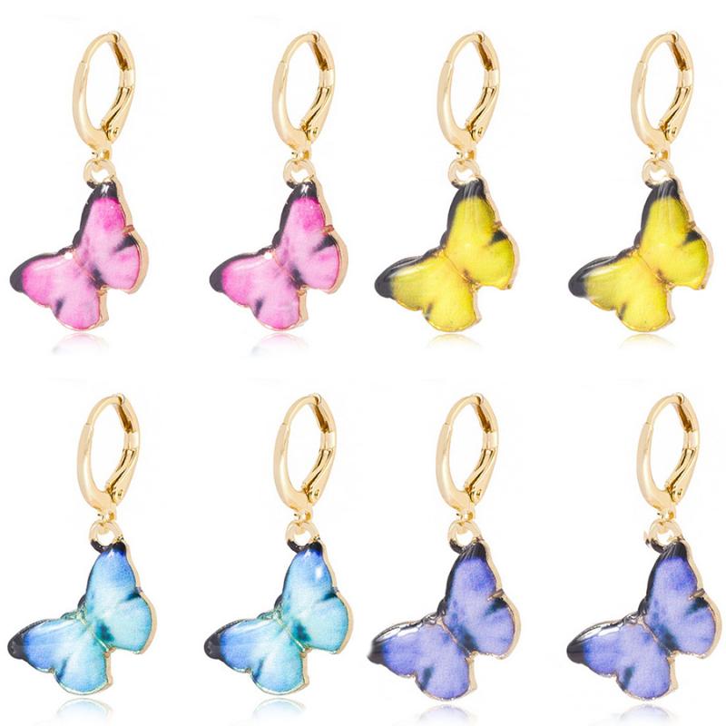 

2020 Bohemian Women's Earrings Fashion Color Enamel Butterfly Earrings Animal Sweet Colorful Drop Ear Jewelry Girls Party Gifts
