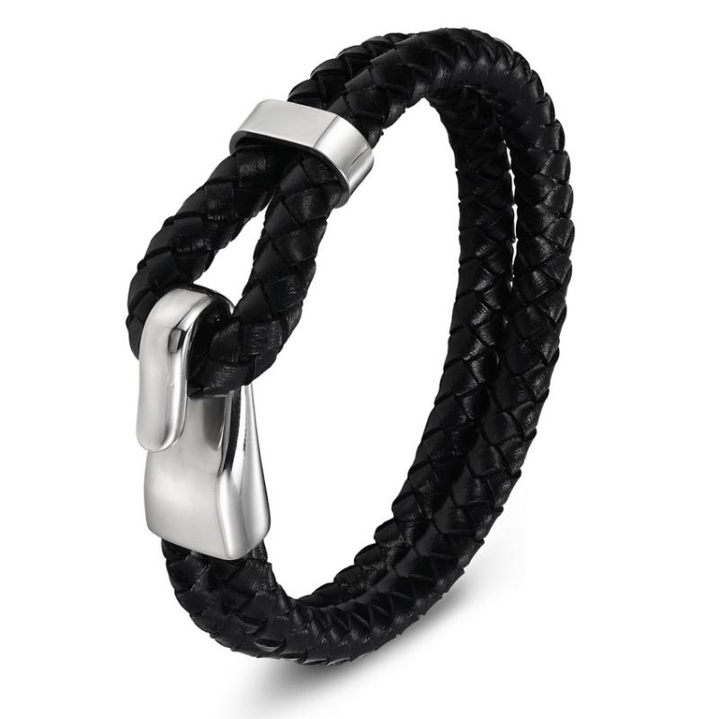 

Genuine Leather Stainless Steel Bracelet For Women Bracelets & Bangles Female Leather Bracelet Ladies Charm