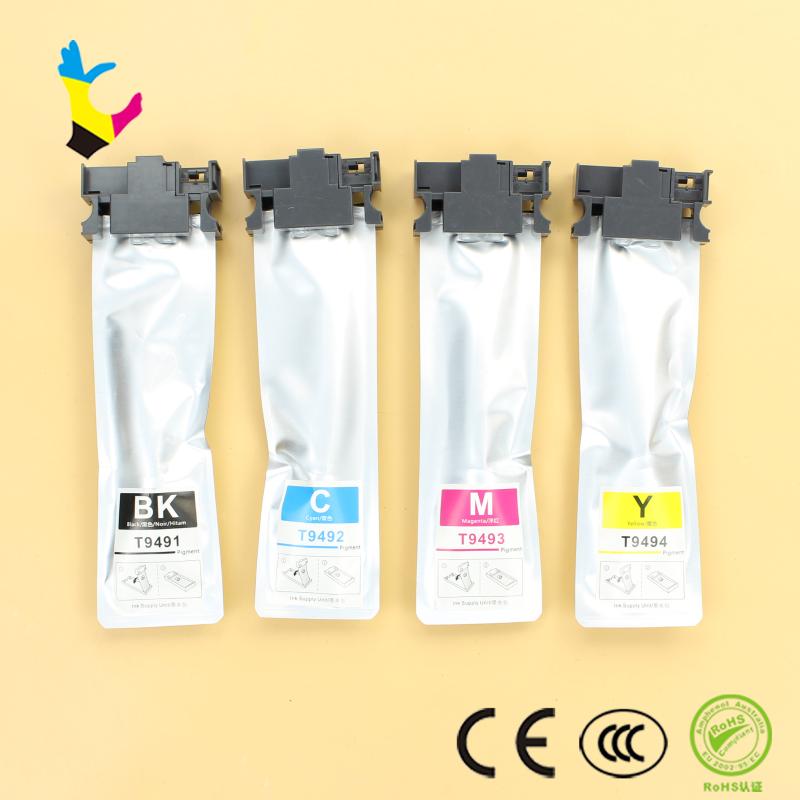 

Compatible T9491 T9491XL T9491-T9494 Ink Bag With Chip filled with pigment ink For WF-C5790a WF-C5290a Aisa Area Printer