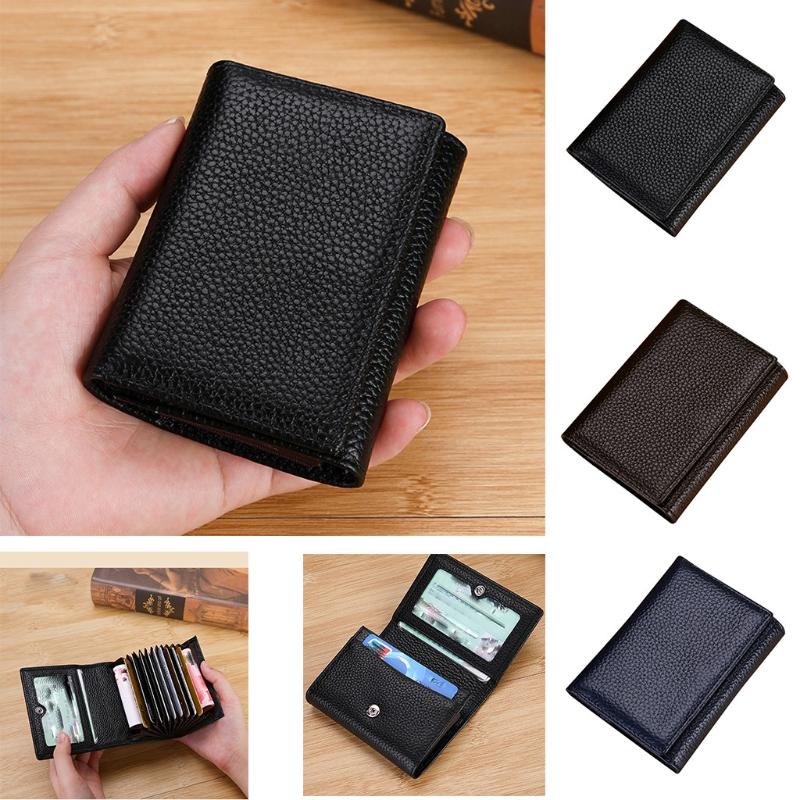 

Casual Men's Wallets Leather Solid Three fold Wallet Men Pu Leather Slim Short Purses Holder Business Male Purse#LR5, As shown