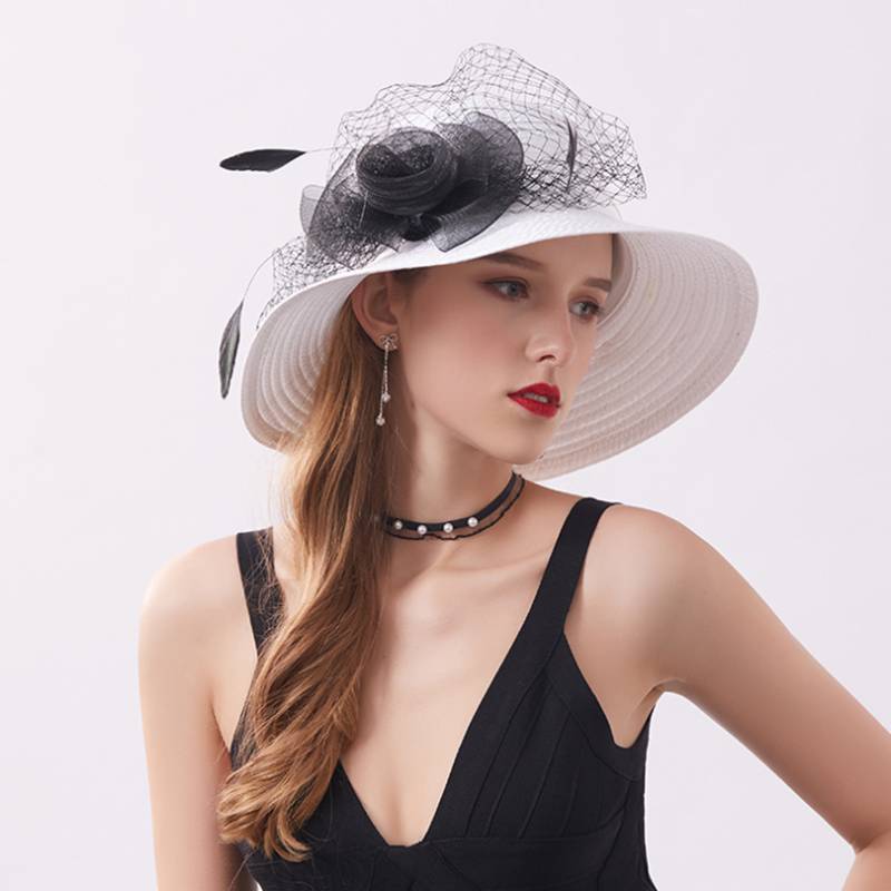 

MYZOPER 2020 New Fashion Lace Mesh Casual Feather Beach Hat Tide High Quality Summer Fisherman'S Hat Women'S Cap, White