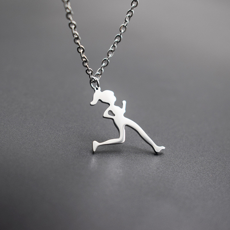 

Runner Jewelry , Runner Necklace , jogging girl Running Girl pendant Jogger Necklace Sports Christmas Gift