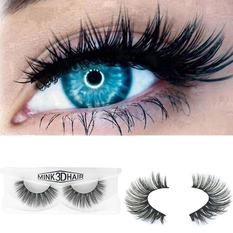 

1 Pair 3D Mink Natural Thick False Fake Eyelashes Makeup Extension Lashes Fluffy Strip Eyelashes Waterproof Makeup Tool L58