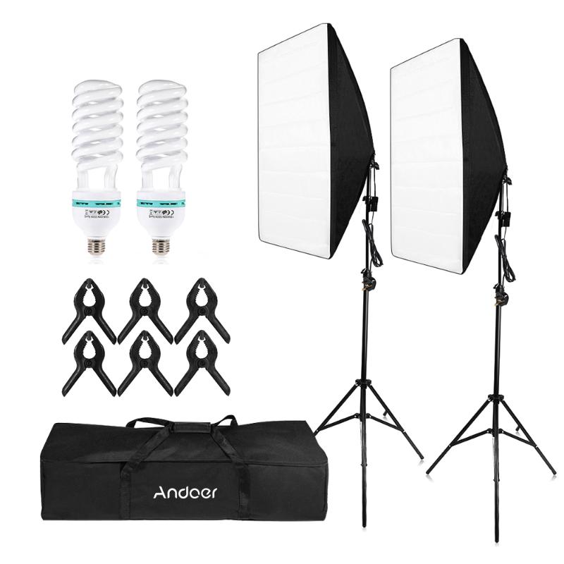 

Andoer Photography Studio Cube Umbrella Softbox Light Lighting Tent Kit Photo Video * Tripod Stand 2 * Softbox Carrying Bag