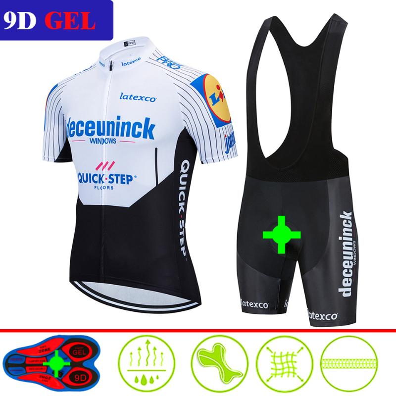 

2020 Pro Tour de quick Bicycling Maillot Culotte Clothing Green Cycling Team Jersey 12D Gel Pads Bike Shors Set Mens Quick Dry
