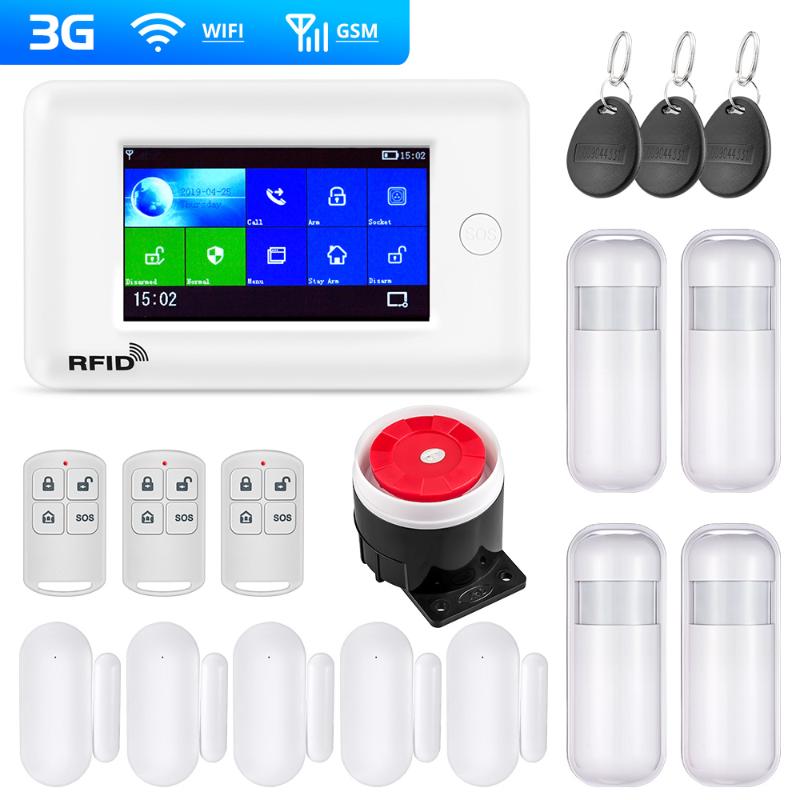 

Fuers WIFI 2G 3G Smart Alarm System Home Security Anti Theft System 4.3 inch Color Screen APP Remote Control PIR Motion Sensor