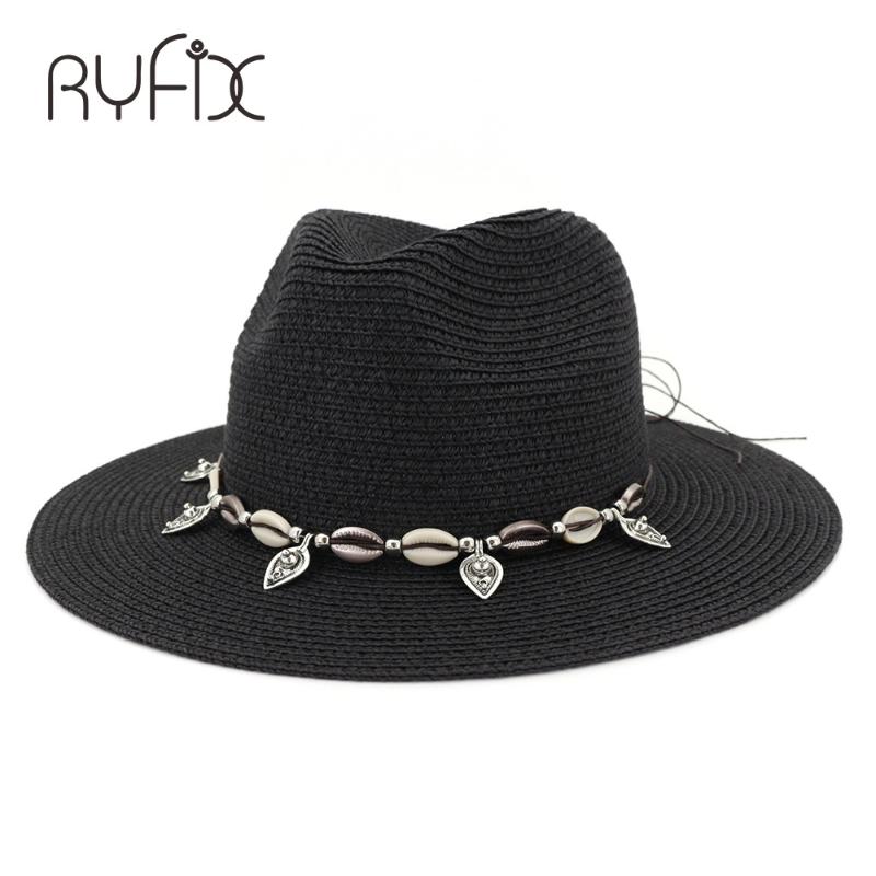 

Summer travel seaside shell bead sun hat new jazz sun hat personalized HA111, White