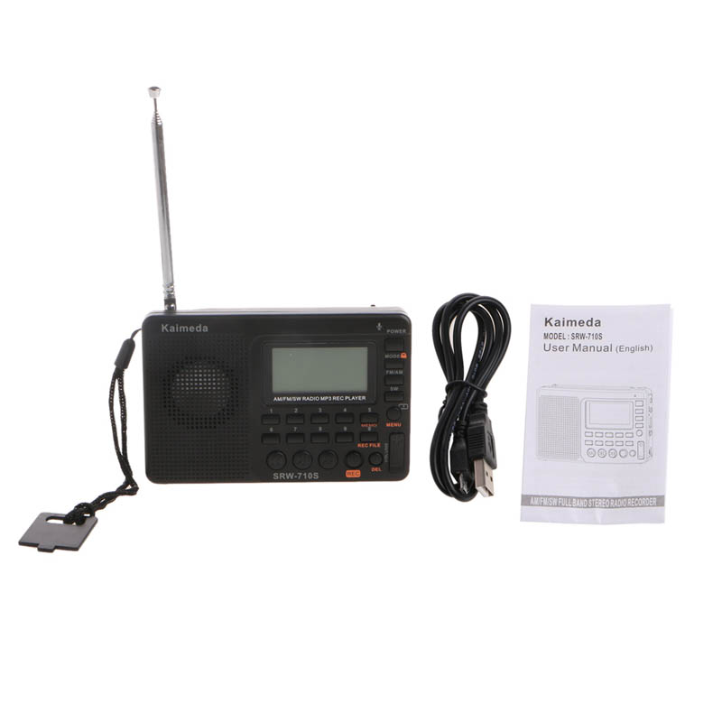 

Portable Digital Tuning LCD Receiver TF MP3 REC Player AM FM SW Full Band Radio