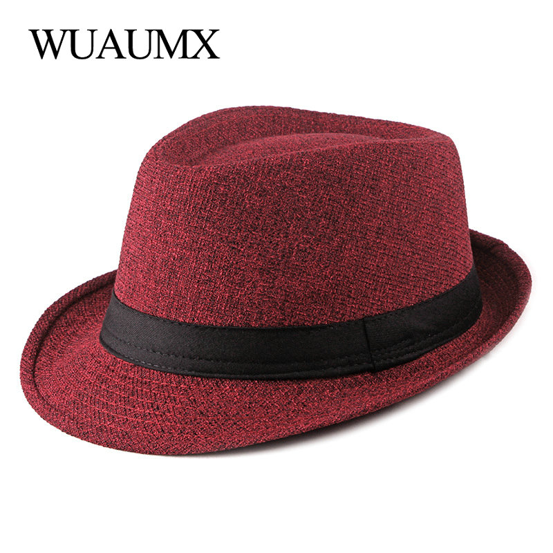 

Wuaumx NEW Autumn Winter Men's Hat Fedoras Hat For Male Female Retro Bowler Hats Gentleman Jazz Caps Men's Fedoras Casquette, Black