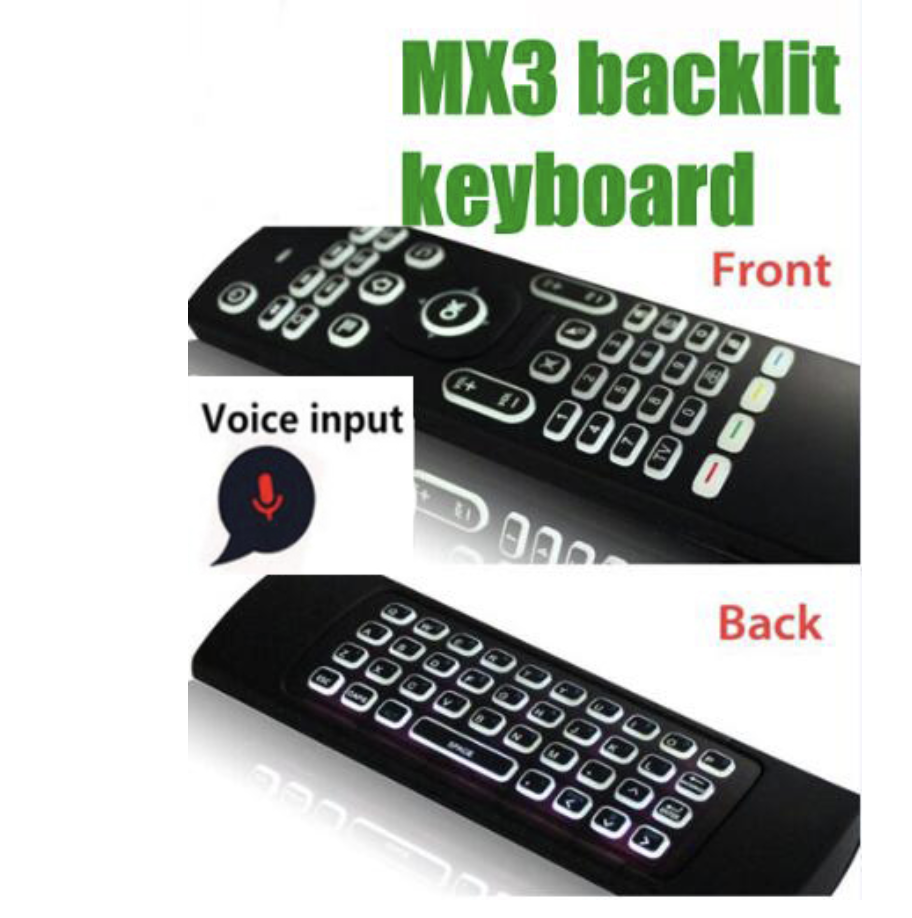 

MX3 air mouse optional Backlight or voice With IR Learning Qwerty 2.4G Wireless Remote Control 6Axis For Android TV Box