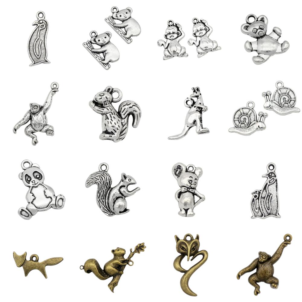 

Gorilla Orang Panda Bear Koala Chimpanzee Squirrel APE Monkey Charms Kangaroo Mouse Penguin Snail Pendant Jewelry Findings