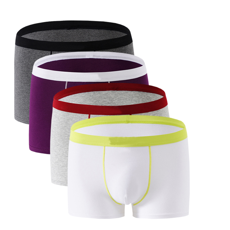 

4pcs Cotton Boxers Men Boxers high quality Soft Men's Underwear Underpants Clothings Home Breathable Flexible Male Pants Sets, 22