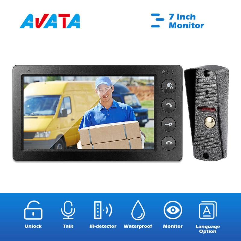 

Video Intercoms for the Apartment Home Security System IP65 Waterproof IR Camera 7 inch Monitor Support Talking Unlock Monitor