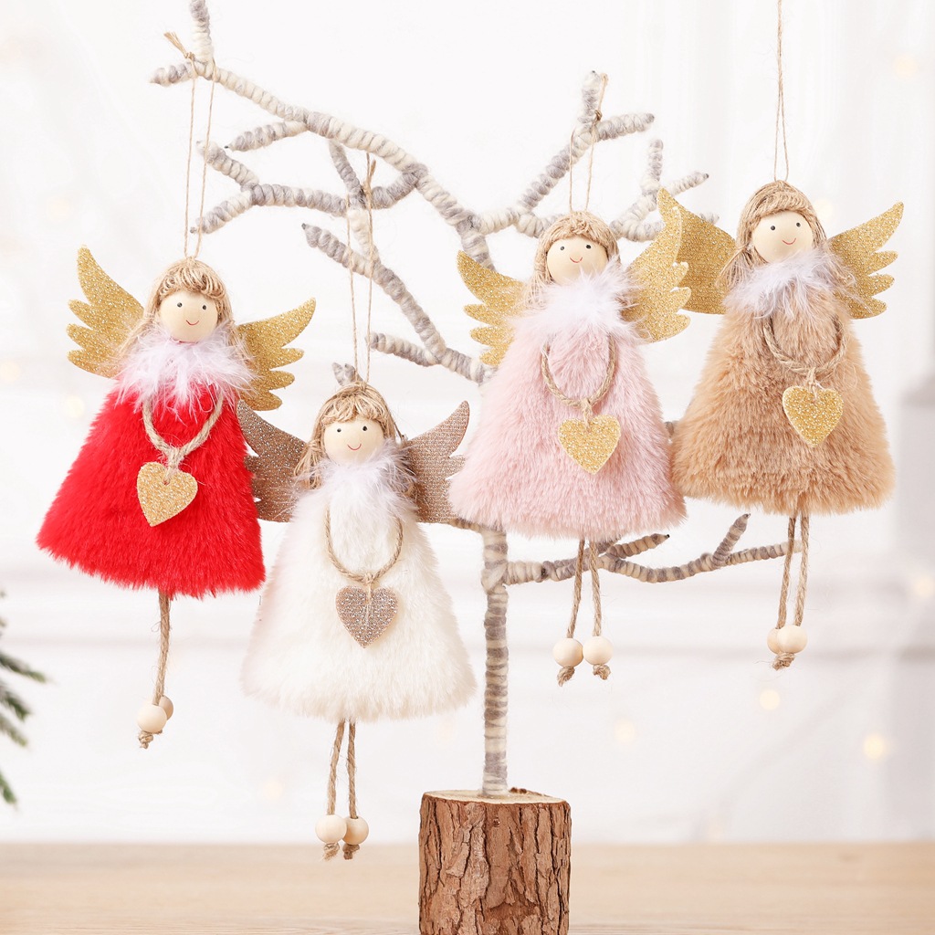 

Cartoon Plush Heart Angel doll hangs Christmas Tree hangs Christmas Decorations Festive party Home decor gift