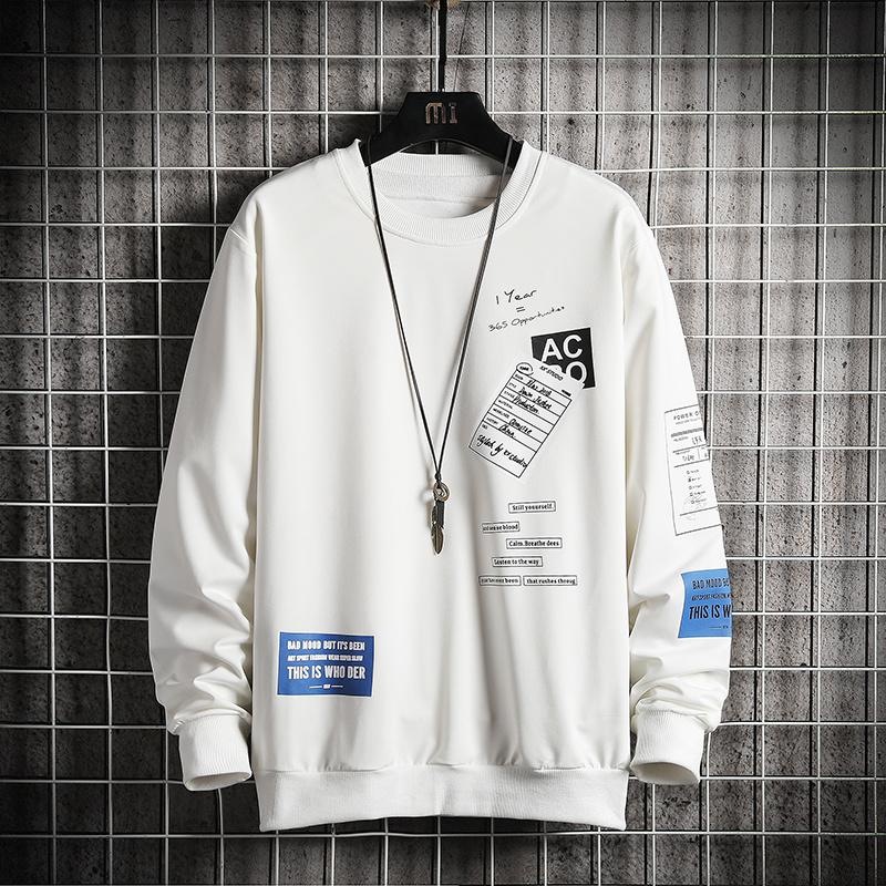 

Fashion Brand Black White Hoodies 2020 Spring Autumn Hip Hop Loose Casual Men's Sweatshirts Punk Streetwear Clothes, W100 b