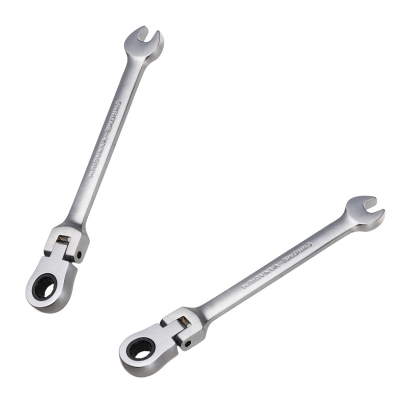 

1PC Flexible Head Ratchet Metric Spanner Open End And Ring Wrenches Tool 10mm