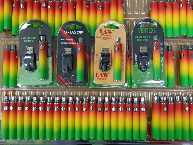 

LAW V-VAPE Vertex Vape Battery USB Charger Kits 3 Packaging 650mah Preheat Battery E Cigarettes 510 Vape Pen VV Variable Voltage Batteries