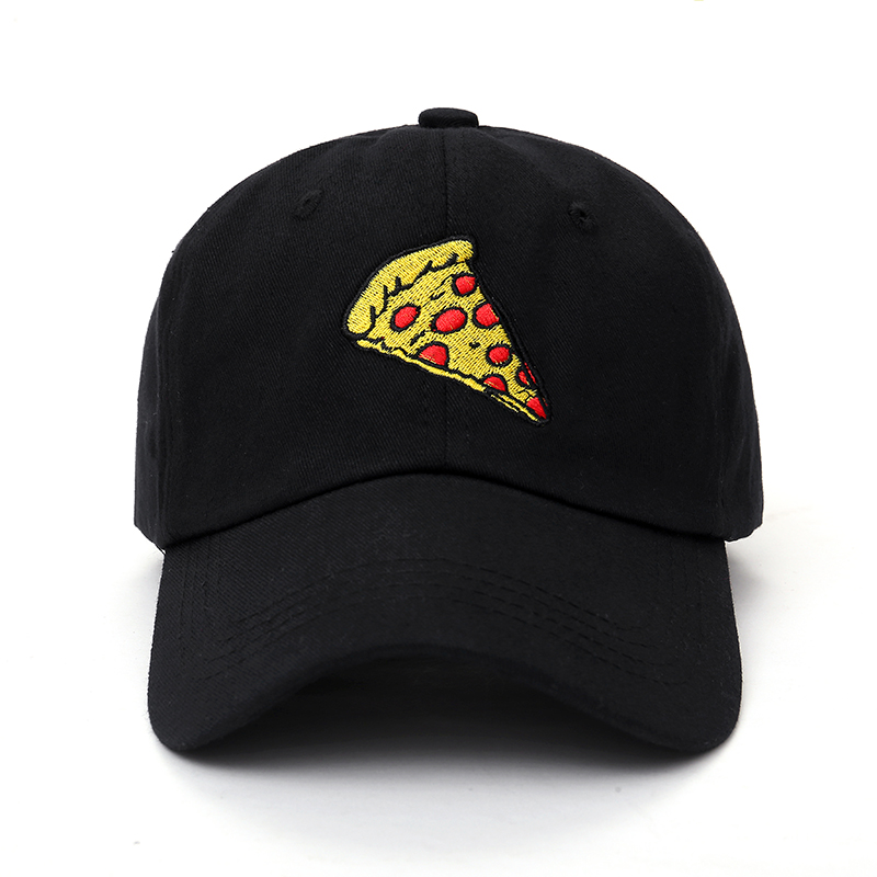 

2020 new pizza embroidery Baseball Cap Trucker Hat For Women Men Unisex Adjustable Size dad cap hats, Black