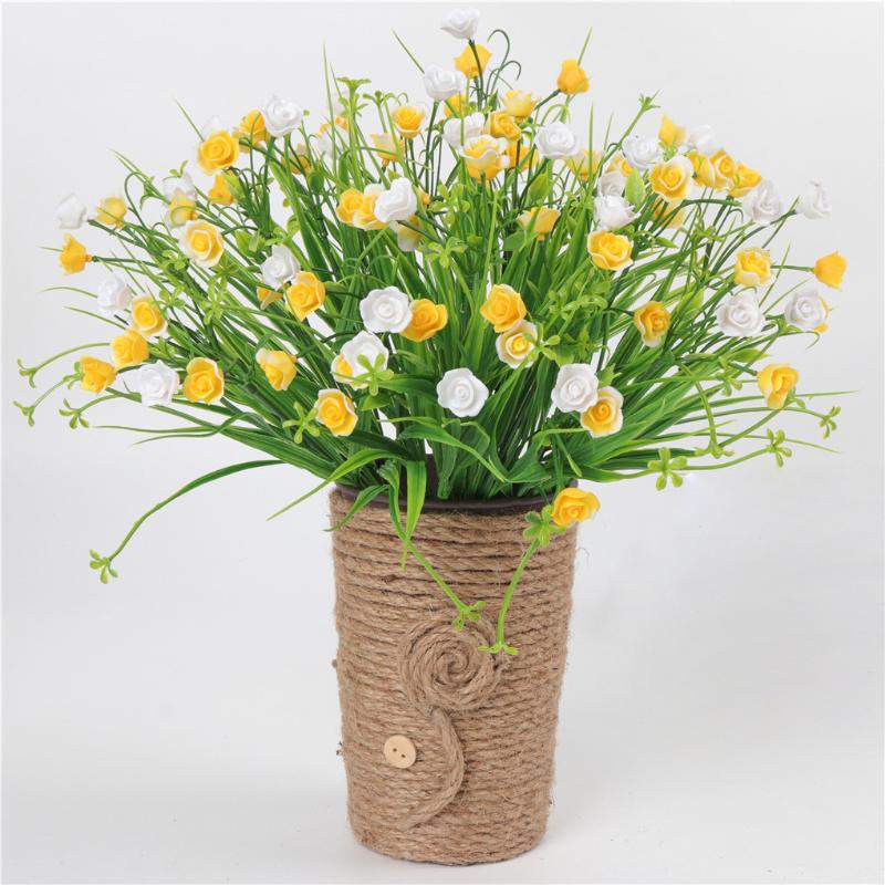 

Artificial Flower Grass Simulation Flower Bouquet Floral Decor Plastic Fake Plant Ornament, Yellow