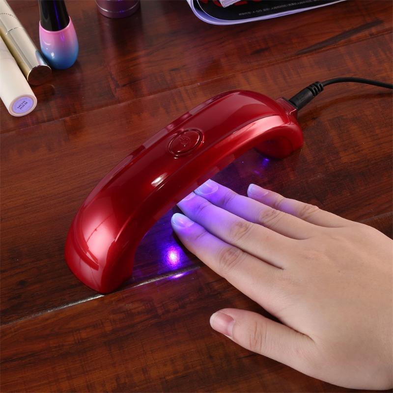 

9W USB LED Lamp Light ABS Nail Dryer Cure Ultra Fast and Quiet Regular Gel Portable Mini Size Time Setting Low Wattage, Red