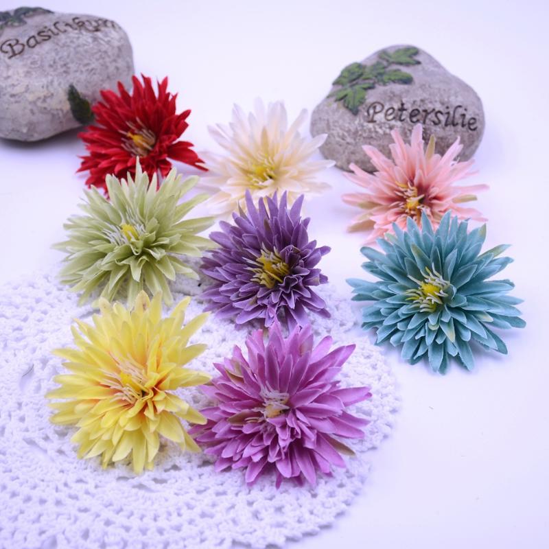 

10pcs 7.5cm Real Touch Artificial Flower Rayon Chrysanthemum for Wedding Wall Home Decor DIY Wreath Fake Flower, Blue