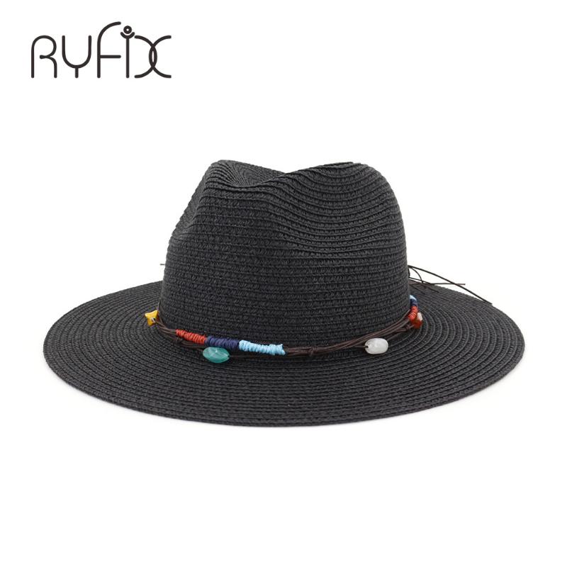 

Top hat for men outdoor travel personalized beach sun hat flat edge sun jazz HA83, White
