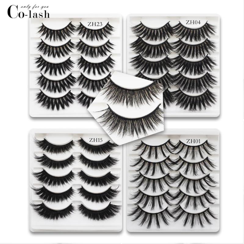 

Colash NEW 5 Pairs 3D Mink Hair False Eyelashes Criss-cross Wispy Cross Fluffy Lashes Extension Handmade Eye Makeup Tools