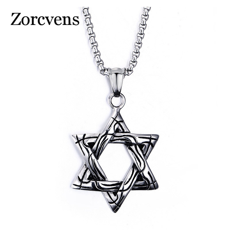 

Modyle Men Stainless Steel Star of David Pendants Choker Necklace for Men Vintage Jewelry