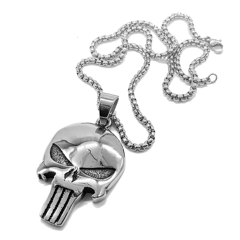 

AMUMIU Pendant Necklace Smooth Pendant Stainless Steel Jewelry Men Women Punk P105