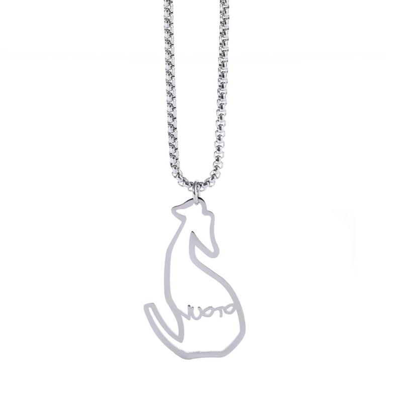 

EUEAVAN 5pcs Dog Animals Necklace Stainless Steel 316L Hollow Cut Out Chain Necklaces Woman Pendant Jewelry Gift Dropshipping